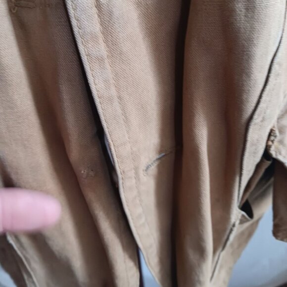 Large Vintage 1950s Tin Cloth Corduroy Collar Hunting Jacket With Shell Pockets - Picture 6 of 11